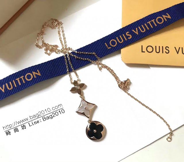 Louis Vuitton純銀飾品 路易威登三花貝母項鏈 LV四葉草鏈條吊墜鎖骨鏈  zglv1980